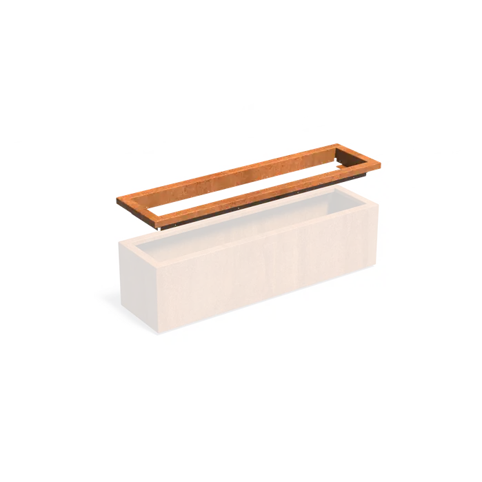 Cortenstaal Plantenbak in-lite ready opzetrand 150 x 40 x 8.9 cm