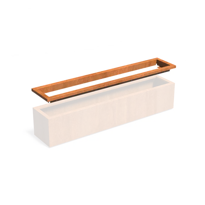 Cortenstaal Plantenbak in-lite ready opzetrand 200 x 40 x 8.9 cm