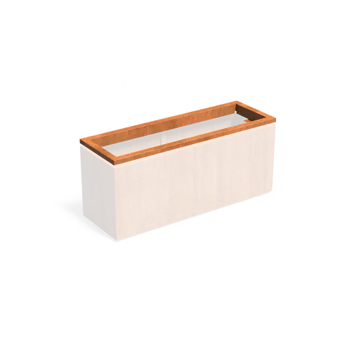 Cortenstaal Plantenbak in-lite ready opzetrand 150 x 50 x 8.9 cm