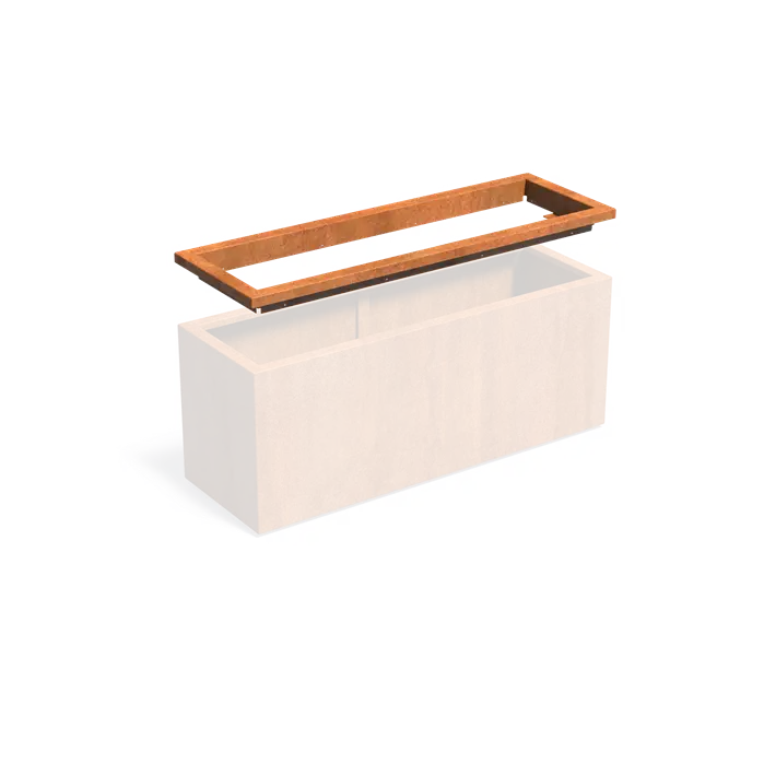 Cortenstaal Plantenbak in-lite ready opzetrand 150 x 50 x 8.9 cm