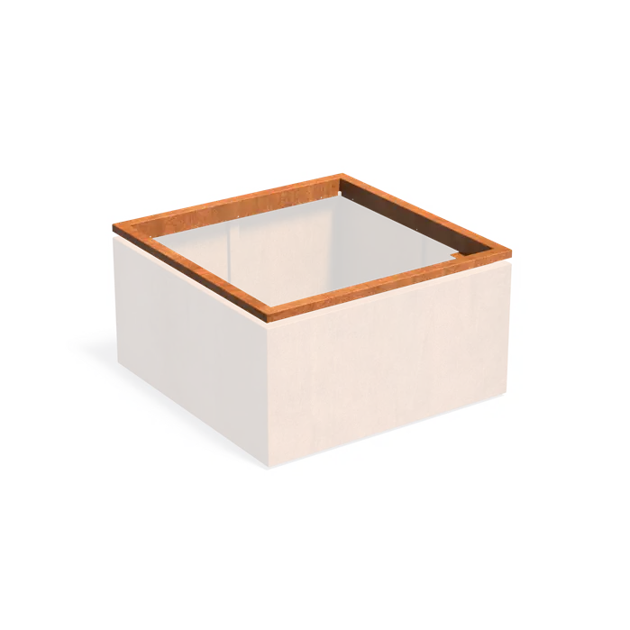 Cortenstaal Plantenbak in-lite ready opzetrand 120 x 120 x 8.9 cm