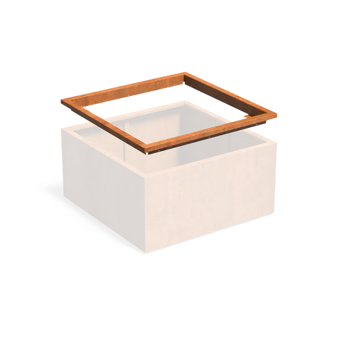 Cortenstaal Plantenbak in-lite ready opzetrand 120 x 120 x 8.9 cm