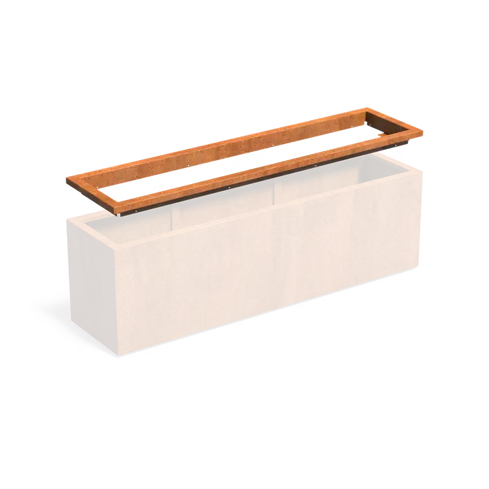 Cortenstaal Plantenbak in-lite ready opzetrand 200 x 50 x 8.9 cm