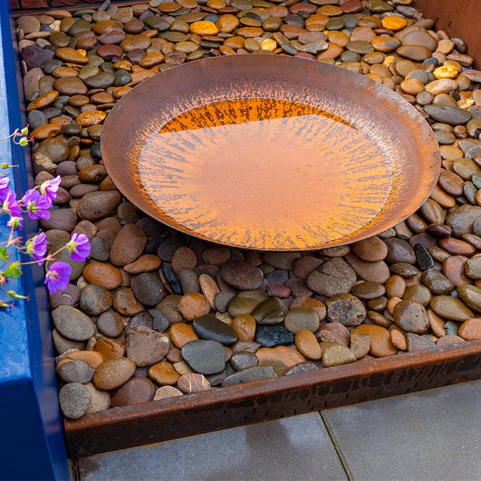 Bordure en acier Corten - 230 x 20 cm - Lot de 5 - Bord supérieur replié - Épaisseur : 3 mm