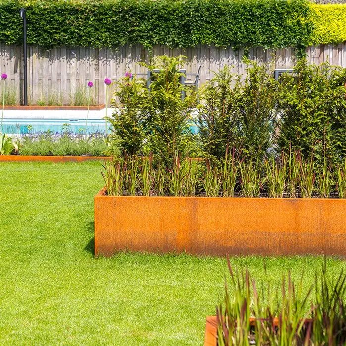 Cortenstaal Plantenbak L-Vorm 100 x 100 x 40 cm