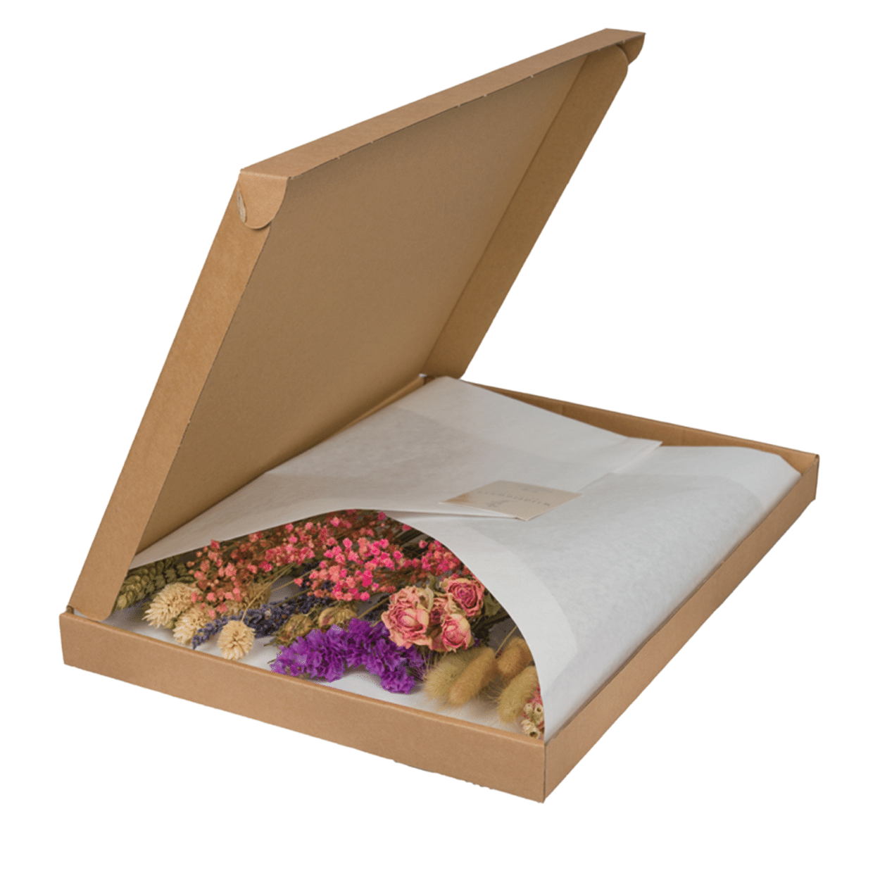 Getrocknete Blumen im Briefkasten – Rosa