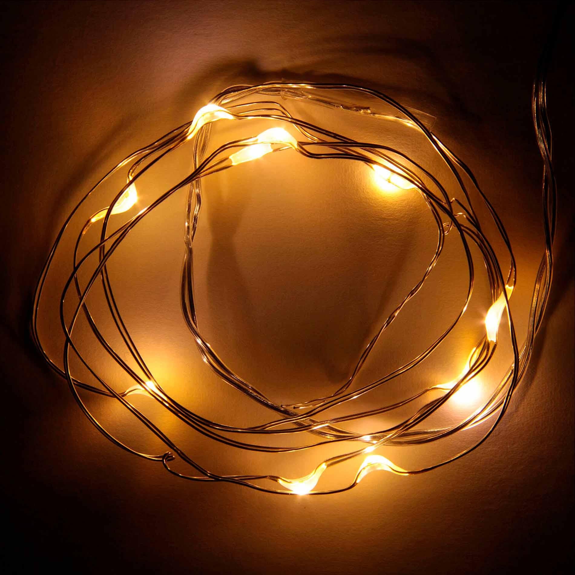 Battery-powered string light - 1 meter - Warm white - 20 LED lights - Christmas