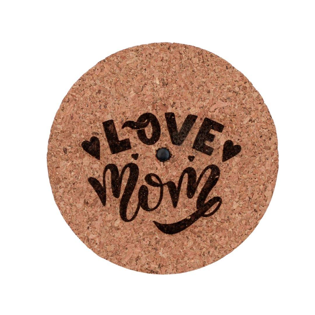 Gegraveerde LED kurk S - 'LOVE MOM'