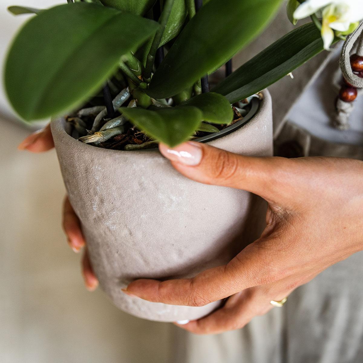 Kolibri Home | Rustikaler Dekotopf – Sand – Ø 9 cm