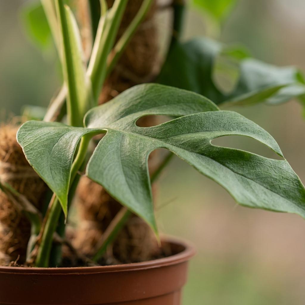 Mini Gatenplant - Monstera Minima Mosstok - Groen - Weinig onderhoud - 1 Plant - Pot 19cm - Hoogte 90cm
