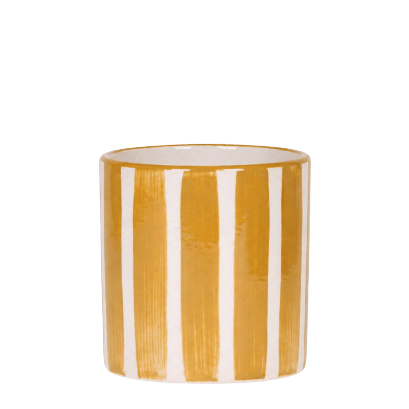 Kolibri Home | Painted Stripe sierpot - Geel - Ø9cm