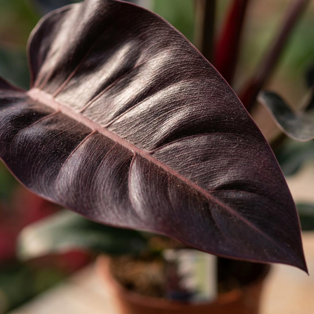 Philodendron Imperial Red - Rood - Weinig onderhoud - 1 Plant - Pot 19cm - Hoogte 60cm