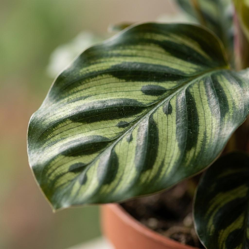 Calathea Makoyana - Pauwenplant - 4x - met Mand - Pot 12cm - Hoogte - 25cm