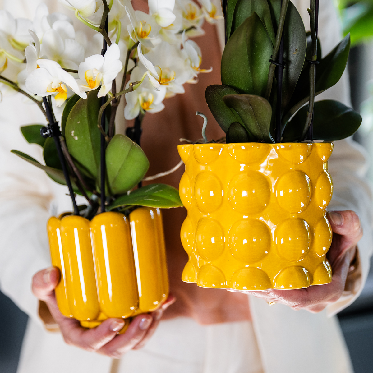 Kolibri Home | Cotton Shine sierpot - Yellow - Ø12cm