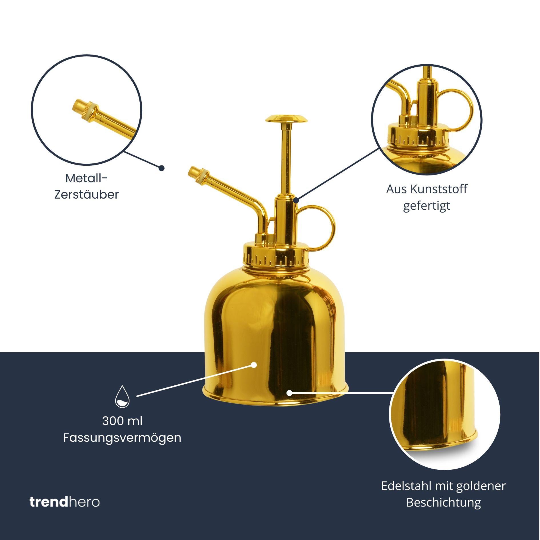 Pflanzensprüher – Gold – Edelstahl – 300 ml