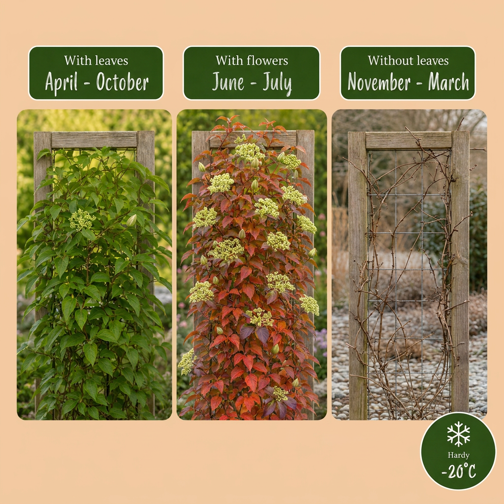 Parthenocissus tr. 'Veitchii Boskoop' - Wilde wingerd - Geel - Groen - Klimplant - Ø9cm - ↕35cm