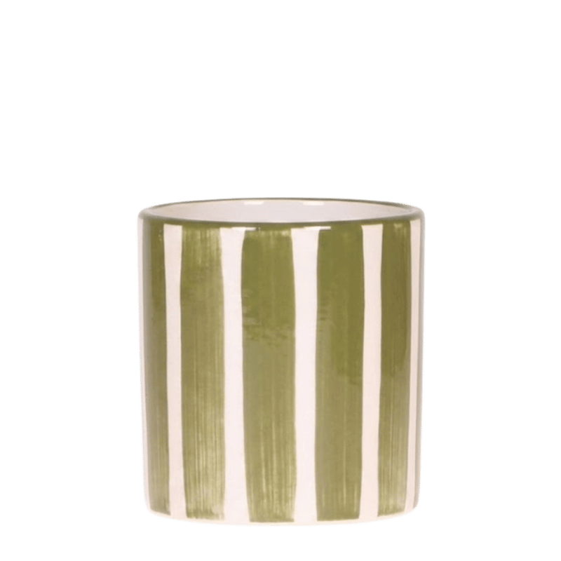 Kolibri Home | Painted Stripe sierpot - Groen - Ø9cm