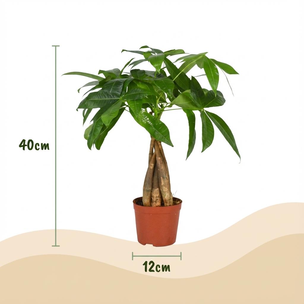 Pachira Aquatica - Geldboom - Pot 12cm - Hoogte 40 - 50cm