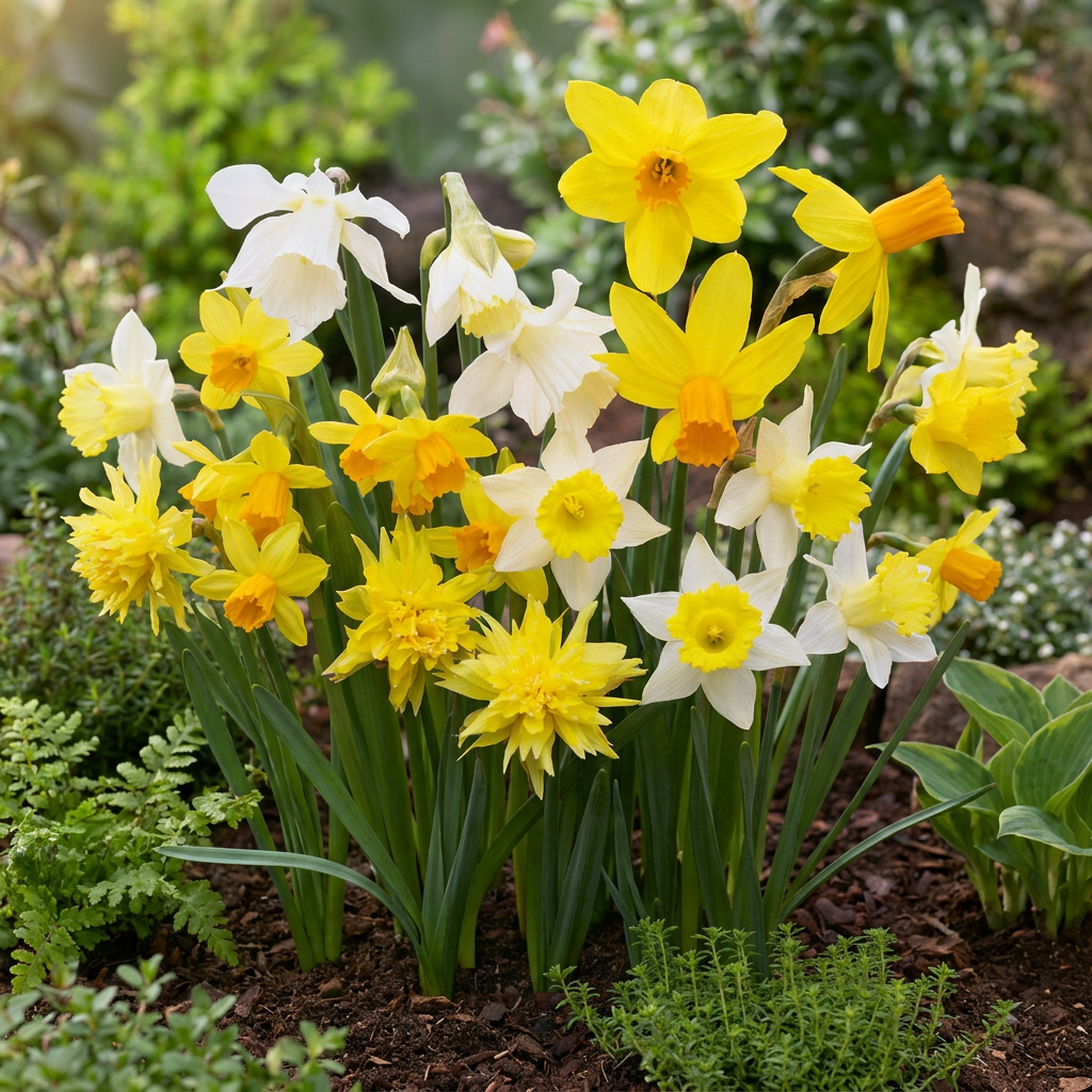 40x Narcissus Botanical Mix - Bloembollen - Botanische narcissenmix - Geel en Wit - Verwilderingsbol - Bolmaat 10/12