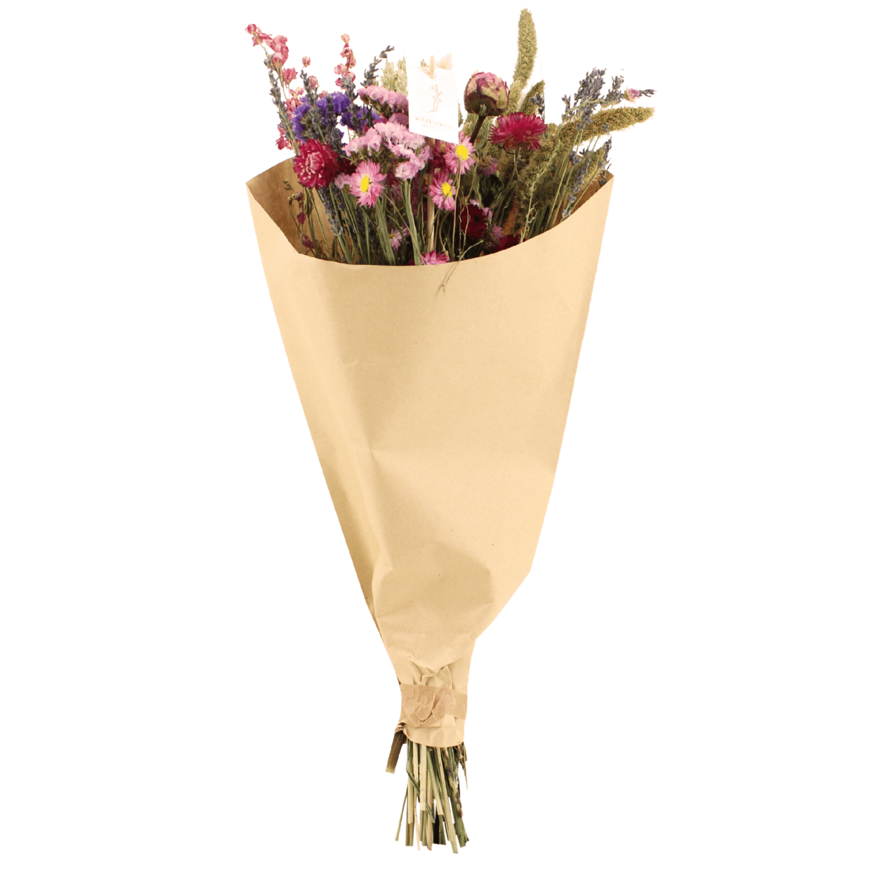 Bouquet de fleurs séchées roses des champs - Ø25cm - ↕60cm