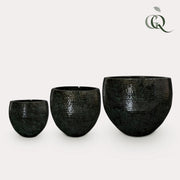Ensemble de 3 pots - Thom en métal noir - Largeur