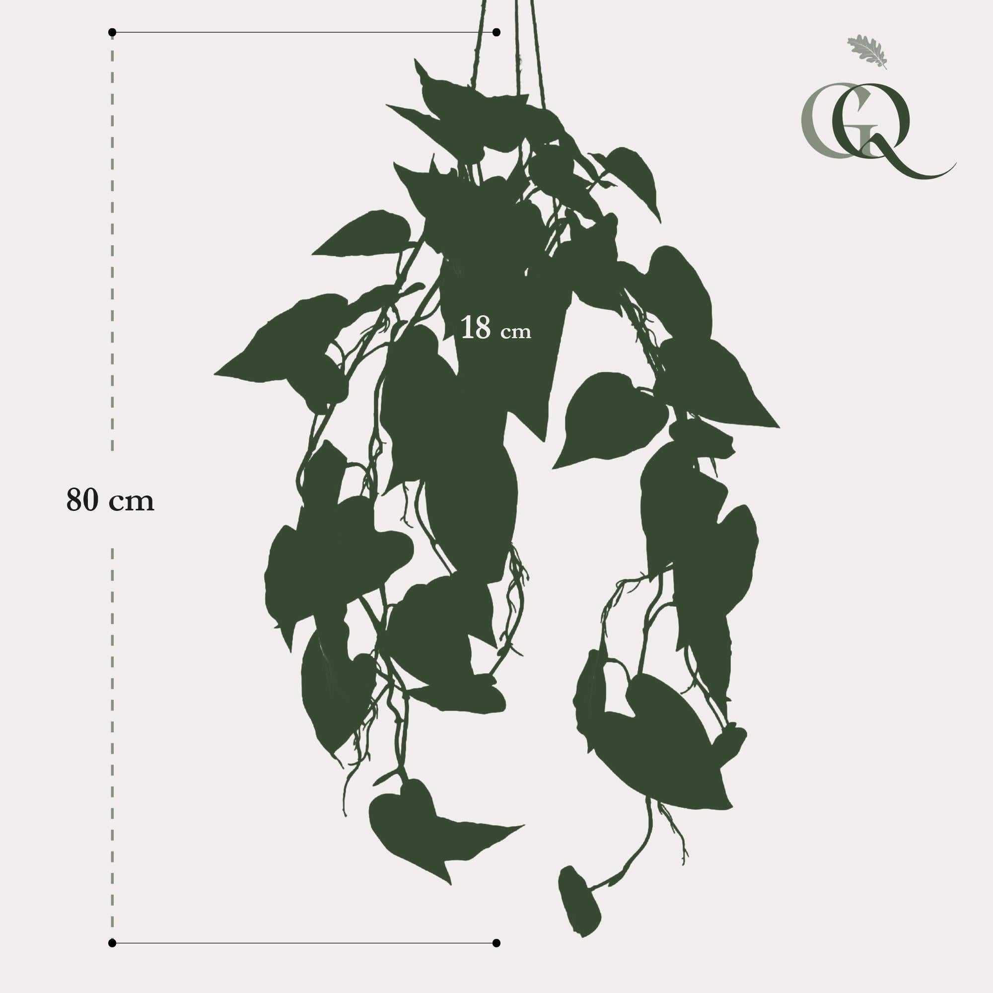 Artificial plant - Philodendron scandens - Climbing Tree Lover - 80 cm