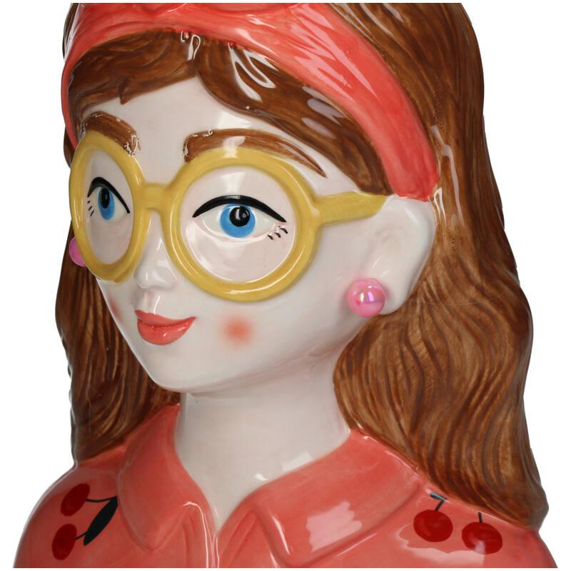 Vaso Fashion Lady 'Jessie' 27 cm - Con occhiali e fascia per capelli