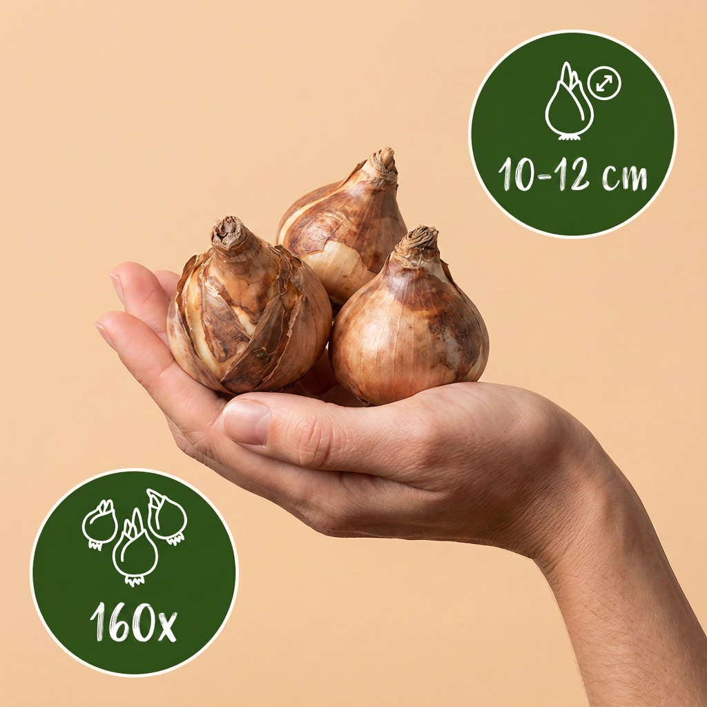 160x Gelbe Narzissen - Blumenzwiebeln - Gelbe Osterglocke - Gelb - Frühlingsblüher - Zwiebelgröße 10/12