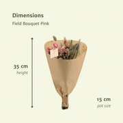 Trockenblumen-Feldstrauß Rosa - Ø 15 cm - ↕ 35 cm