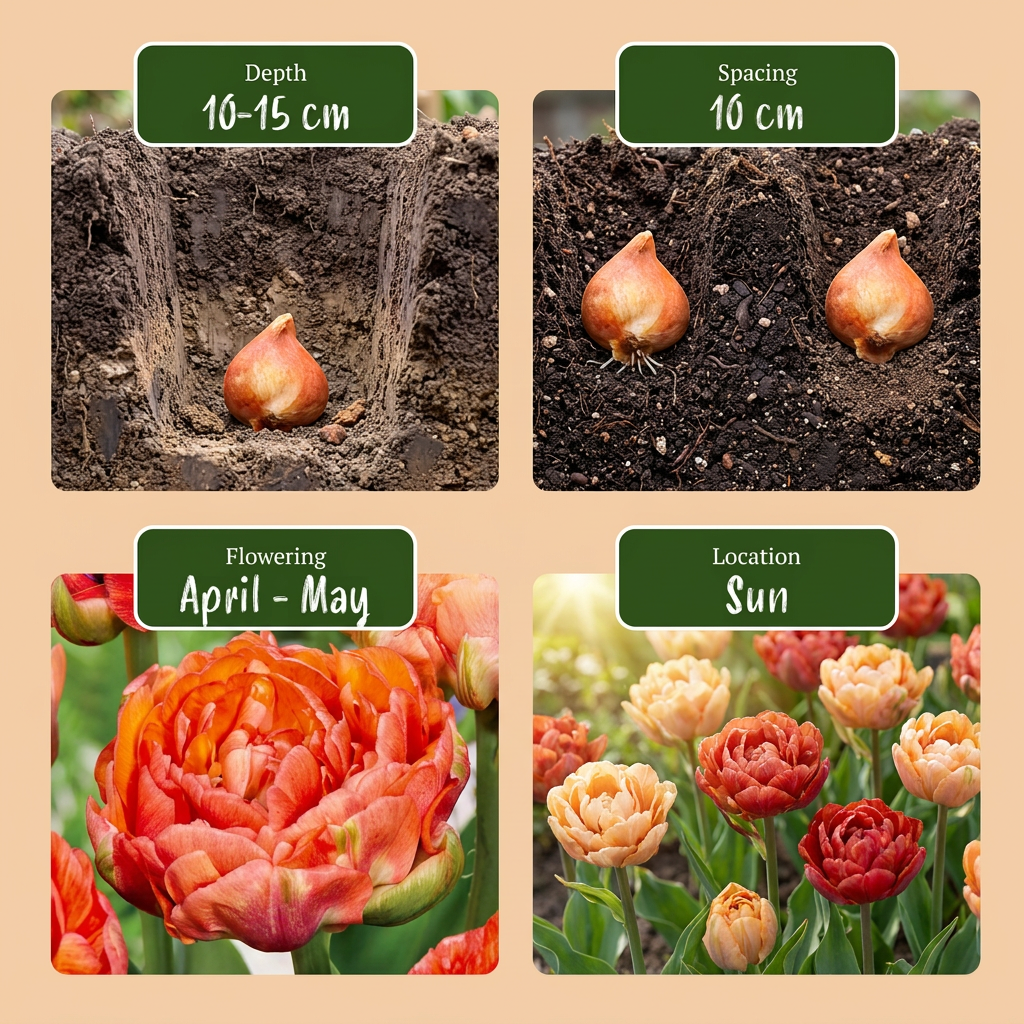24x Tulipa Gudoshnik Double - Bloembollen - Gevuldbloemige tulp Gudoshnik - Diversen - Voorjaarsbloeier - Bolmaat 11/12