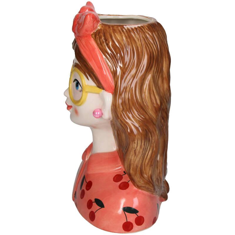 Vaso Fashion Lady 'Jessie' 27 cm - Con occhiali e fascia per capelli