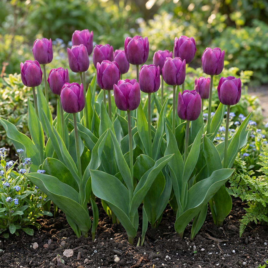 120x Tulipa Triumph Purple - Cibule květin - Triumph Tulipan - Purple - Jarní kvetoucí - Velikost cibule 11/12