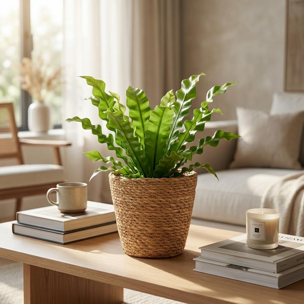 Asplenium Crispy Wave - Asplenium Crispy Wave - 1 Plant - met Mand - Pot 12cm - Hoogte - 30cm