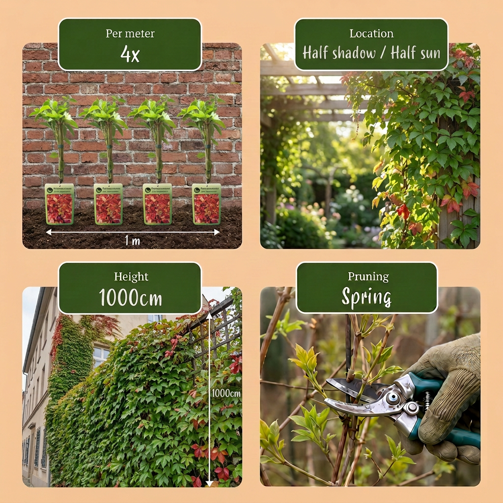 Parthenocissus quin. 'Engelmannii' - Engelmann klimop 6x - Geel - Groen - Klimplant - Ø9cm - ↕35cm