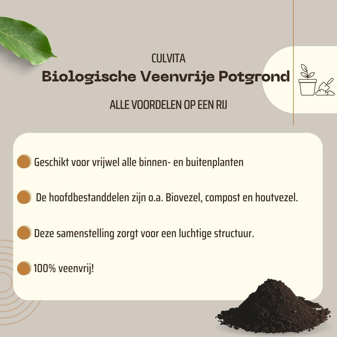 Culvita – Torffreie Bio-Blumenerde 40 Liter – Blumenerde für Zimmer- und Gartenpflanzen – inklusive Bio-Dünger
