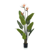 Strelitzia with flowers - 120cm - In black pot - Artificial plant