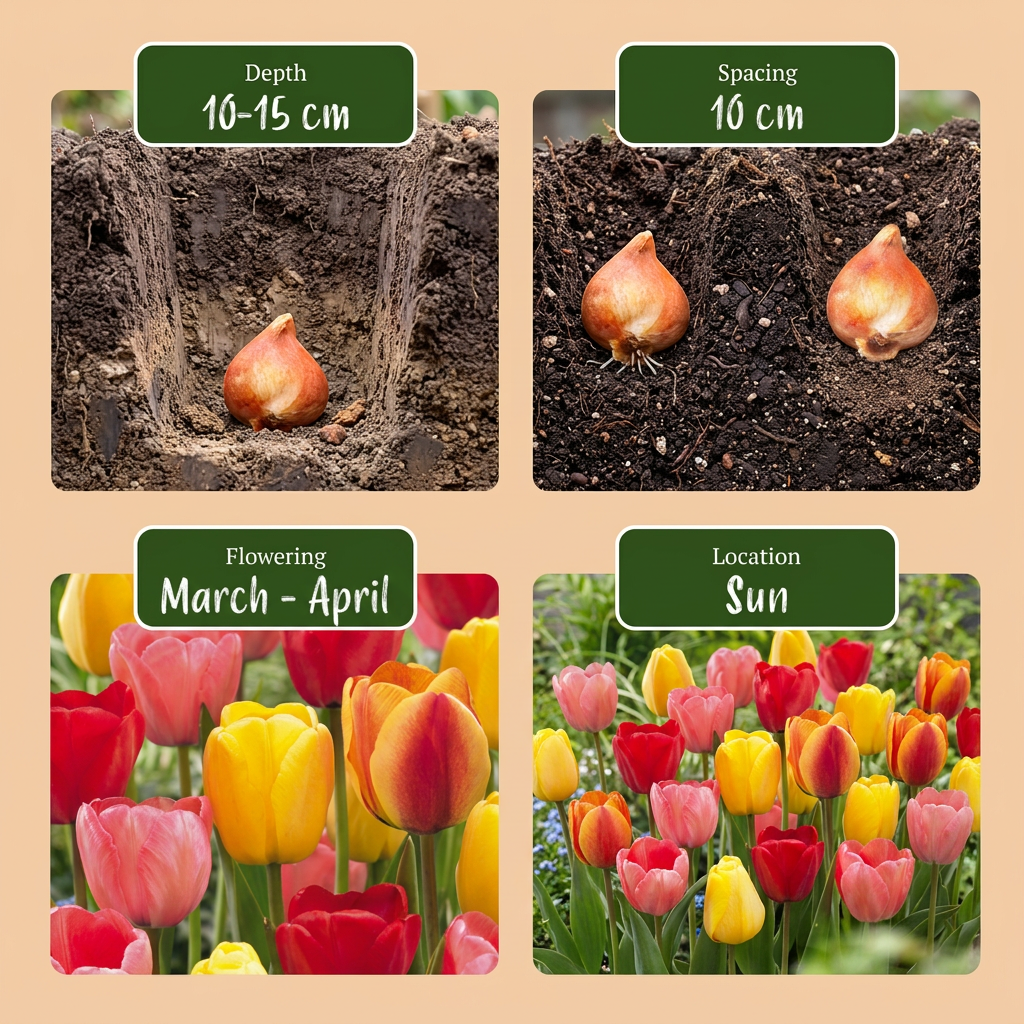 320x Tulipa Darwin Hybride mix - Bloembollen - Darwin-tulp mix - Diversen - Voorjaarsbloeier - Bolmaat 10/12