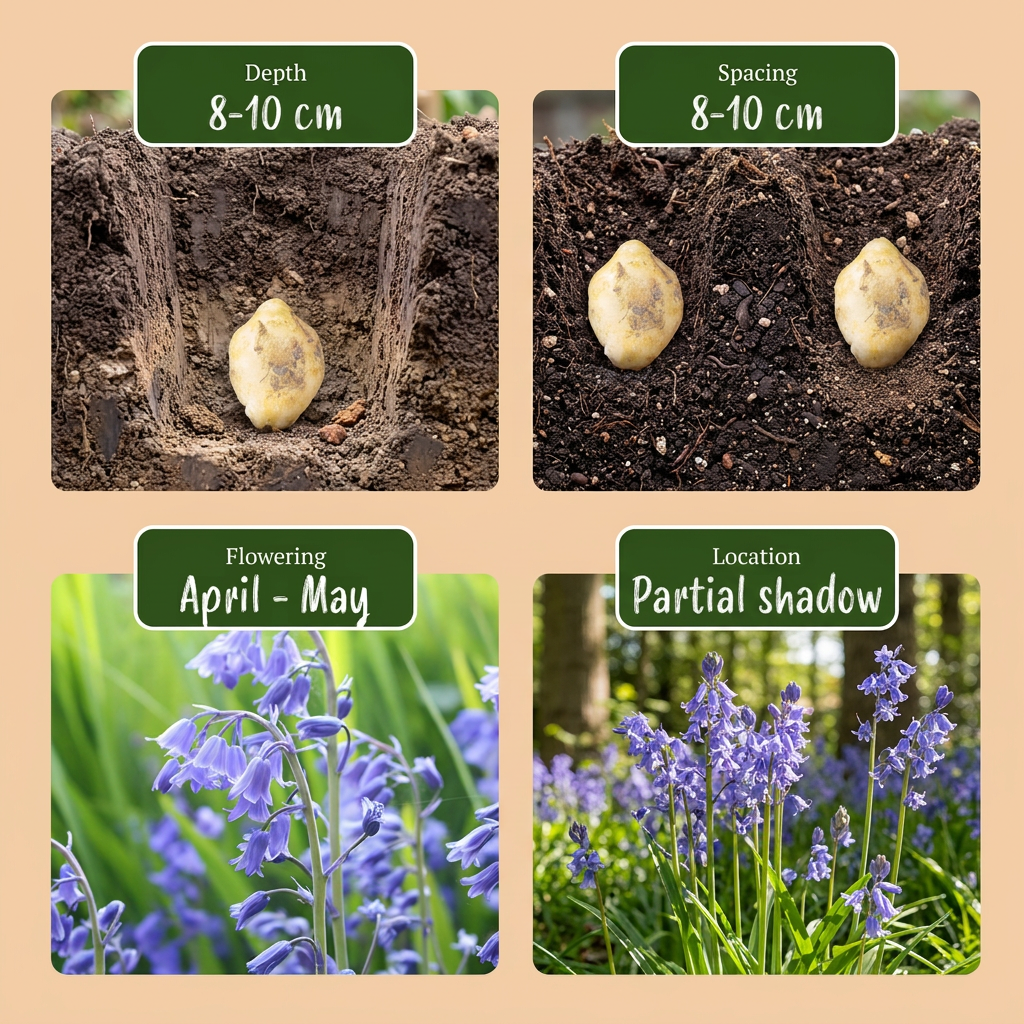 160x Hyacinthoides non Scripta - Bloembollen - Wilde hyacint - Blauw - Verwilderingsbol - Bolmaat 7/8