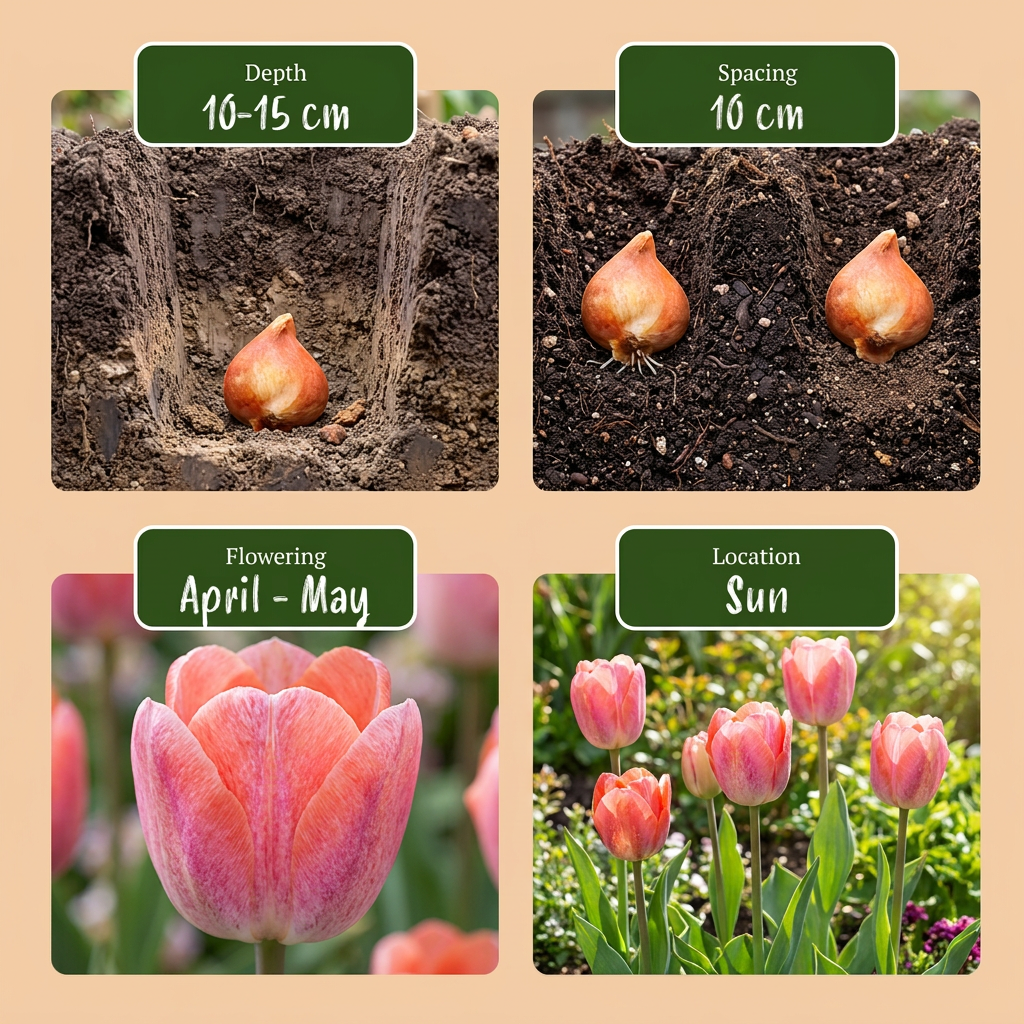 20x Tulipa Positive Vibe - Cebulki kwiatowe - Tulip Positive Vibe - Różne - Kwitnące wiosną - Rozmiar cebulki 11/12