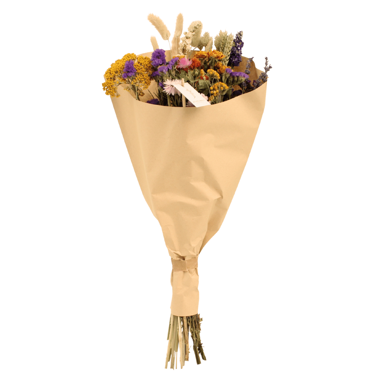 Bouquet champêtre de fleurs séchées multicolores - Ø25cm - ↕60cm