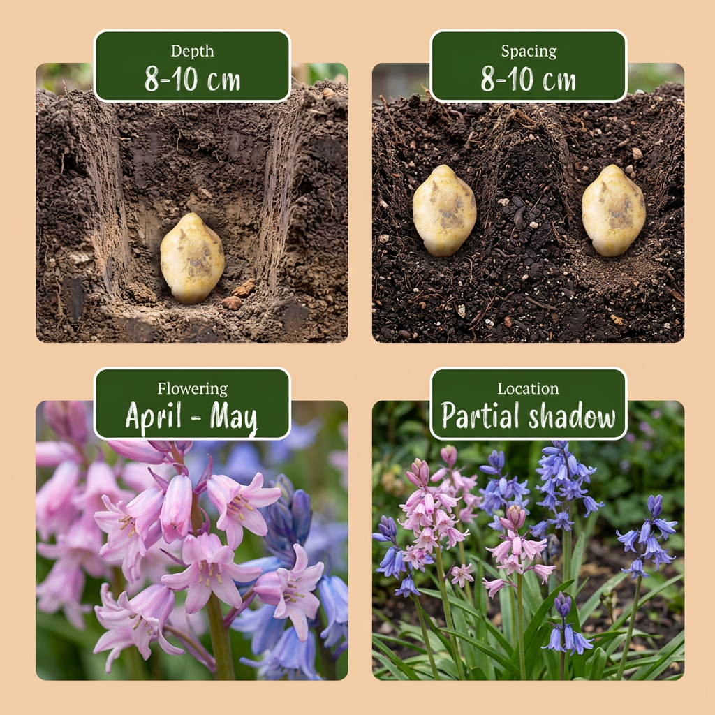 40x Hyacinthoides Hispanica Mischung - Blumenzwiebeln - Spanische Glockenblumenmischung - Verschiedenes - Verwildernde Zwiebel - Zwiebelgröße 7/8