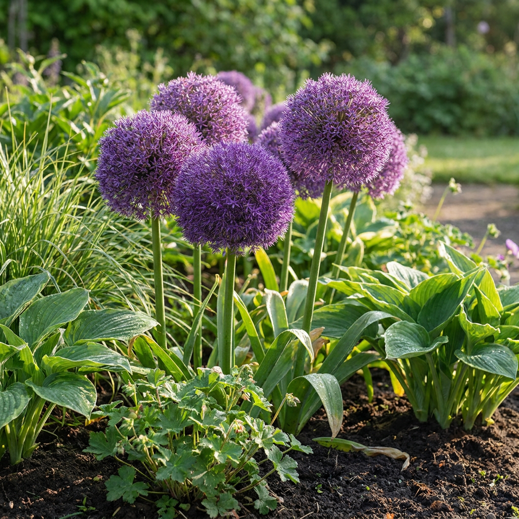 4x Allium Pinball Wizard - Flower Bulbs - Ornamental Onion Wizard's Ball - Purple - Summer Bloomer - Bulb Size 18/20