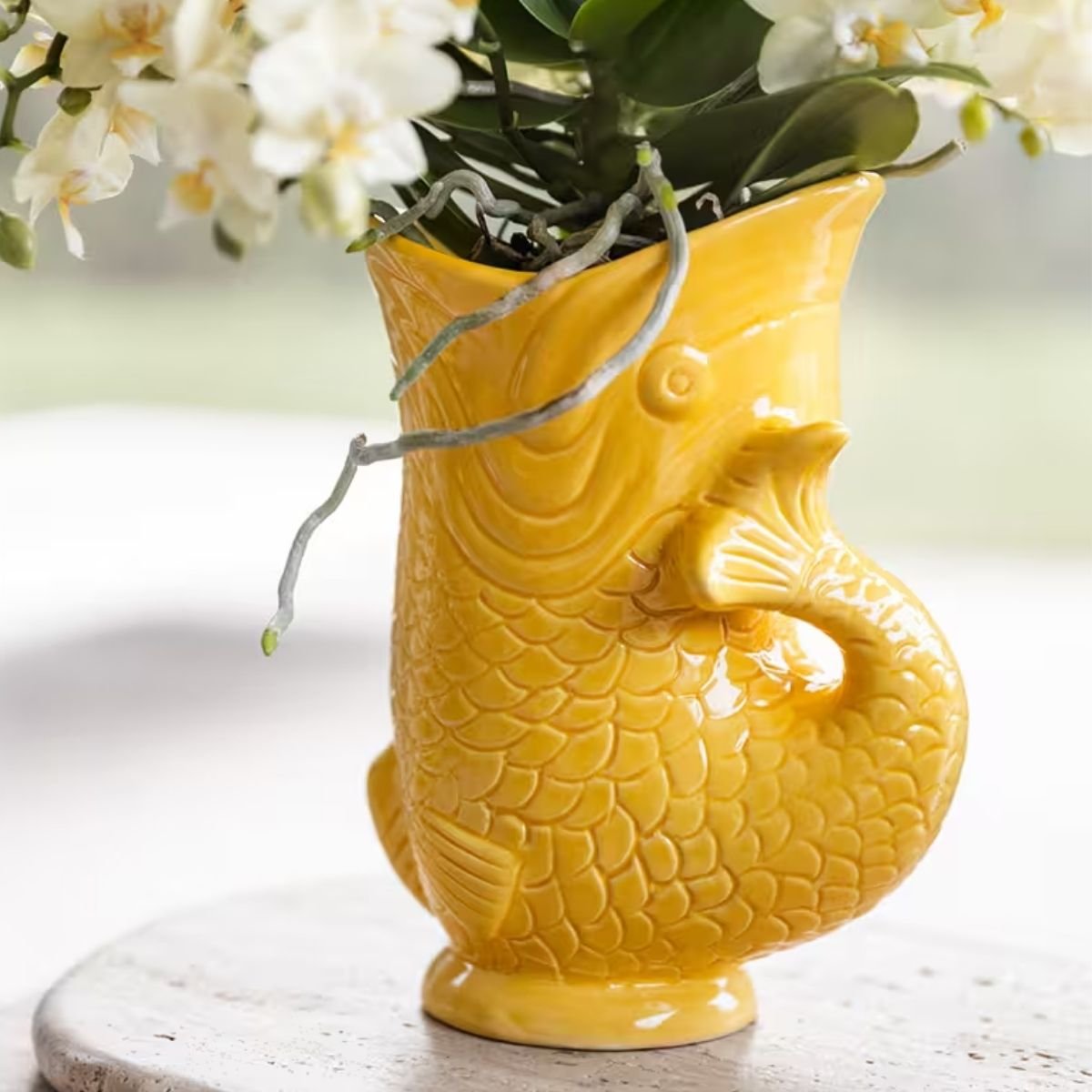Kolibri Home | Fish sierpot - Geeloranje - Ø9cm