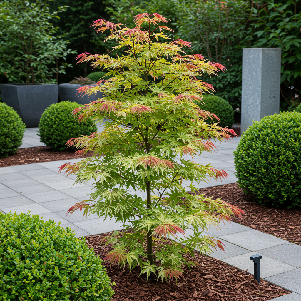 Green boutiQ - Pianta da patio - Acero giapponese - Acer palmatum Phoenix - Rosa - 2 piante - Decidua - Vaso 19 cm Altezza 70 cm