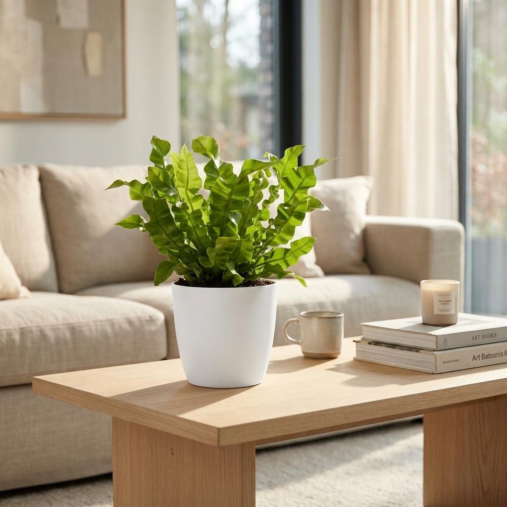 Asplenium Crispy Wave - 2x - met Potter Wit - Pot 12cm - Hoogte - 30cm