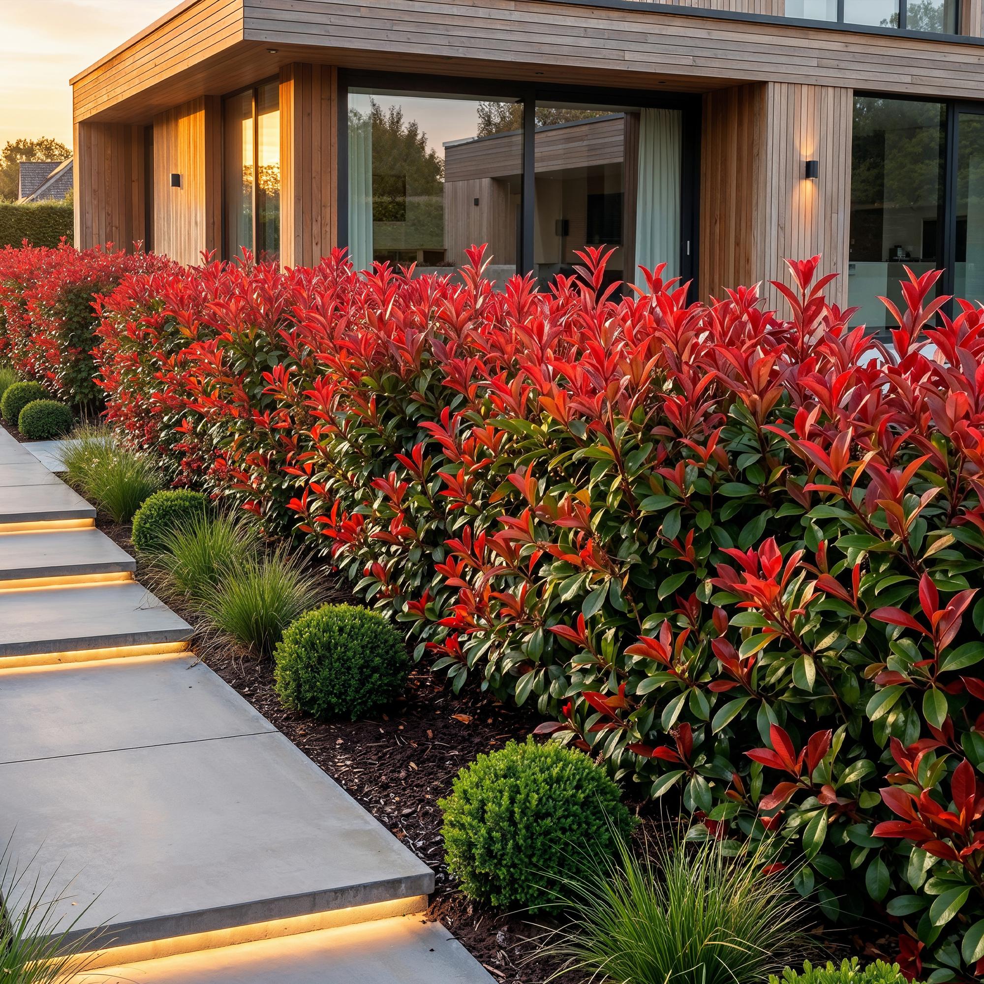 Photinia fraseri Red Robin - Glansmispel - 40x - Haagplanten - Groenblijvend - Rood - Pot 9cm - Hoogte 25-35cm