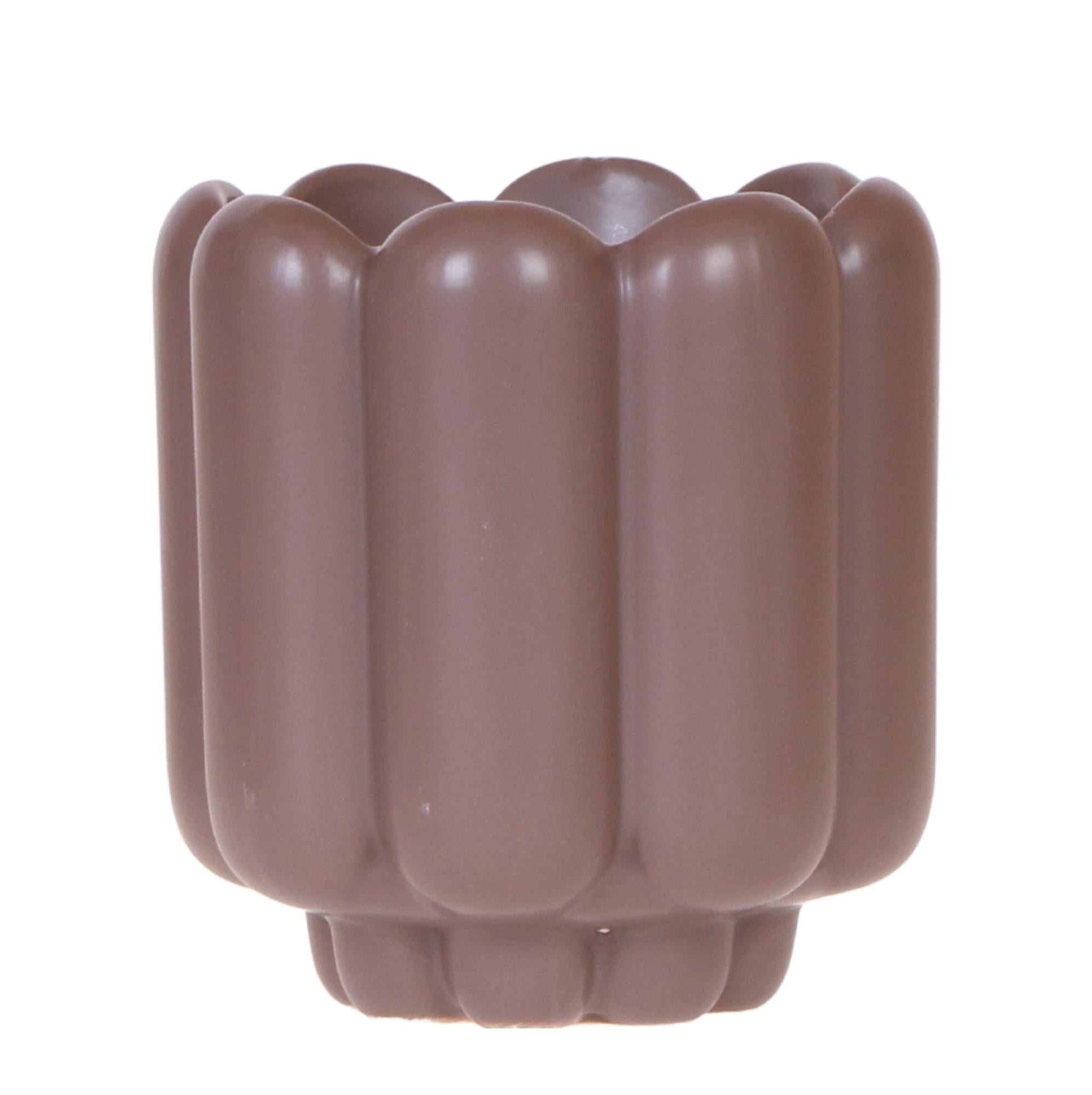 Kolibri Home | Dekorativer Retro-Übertopf – Braun – Ø 9 cm