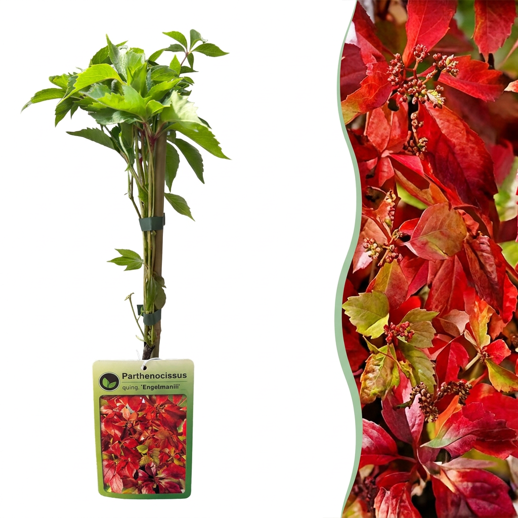 Parthenocissus quin. 'Engelmannii' - Engelmann klimop 6x - Geel - Groen - Klimplant - Ø9cm - ↕35cm