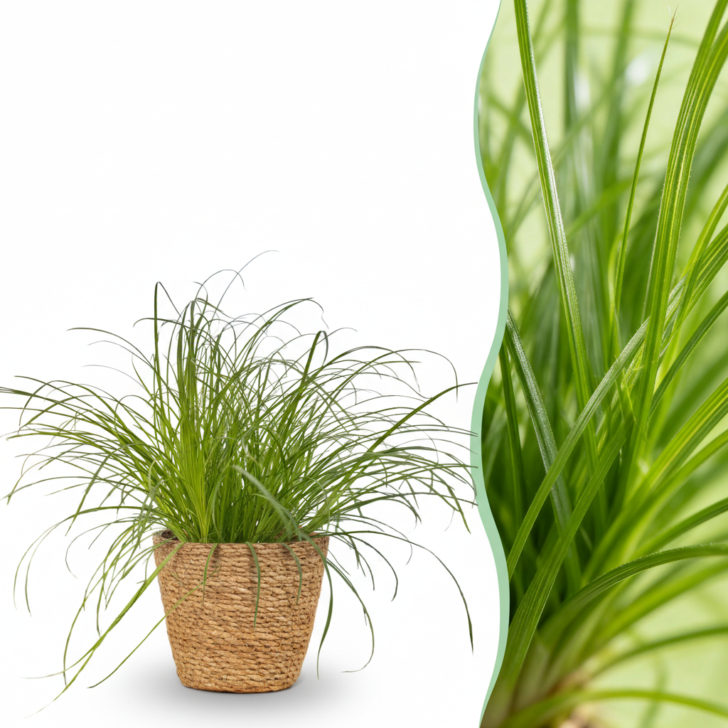 Cyperus alternifolius Zumula - Kattengras - Huisdiervriendelijke Plant - Groen - 1 Plant - met Mand - Pot 12cm - Hoogte 20cm
