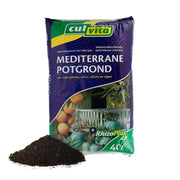 Culvita - Mediterranean Potting Soil 40 Liters including RhizoPlus - potting soil for Mediterranean plants, suitable for olive trees, citrus and palms